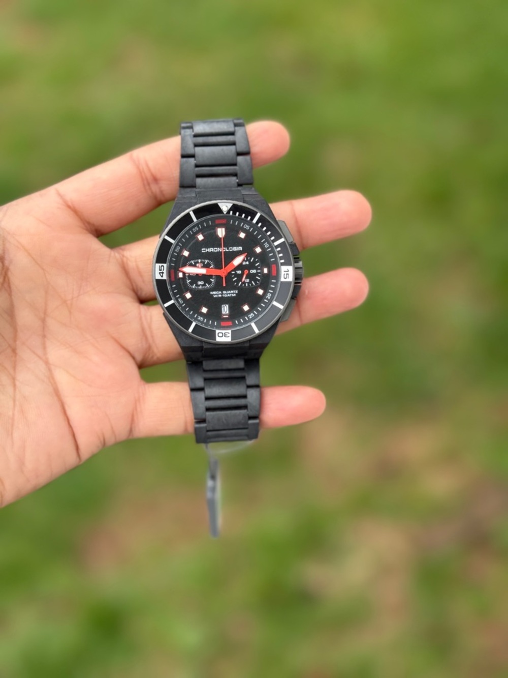 Chronologia Rescue Trailer Chronograph | Black on Carbon Fiber Case men’s watch